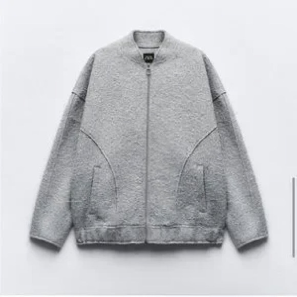 Zara Jackets & Blazers - Zara Heather Gray Textured Jacket
